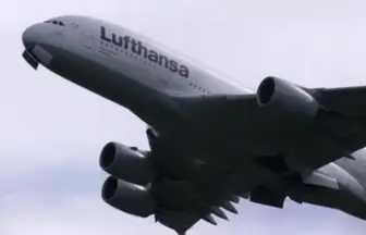 Lufthansa Airbus A380-841 Take off from Tokyo Narita International Airport